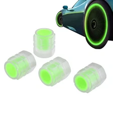 4Pcs Glow in The Dark Tire Valve Caps Fluorescent Stem Car Universal