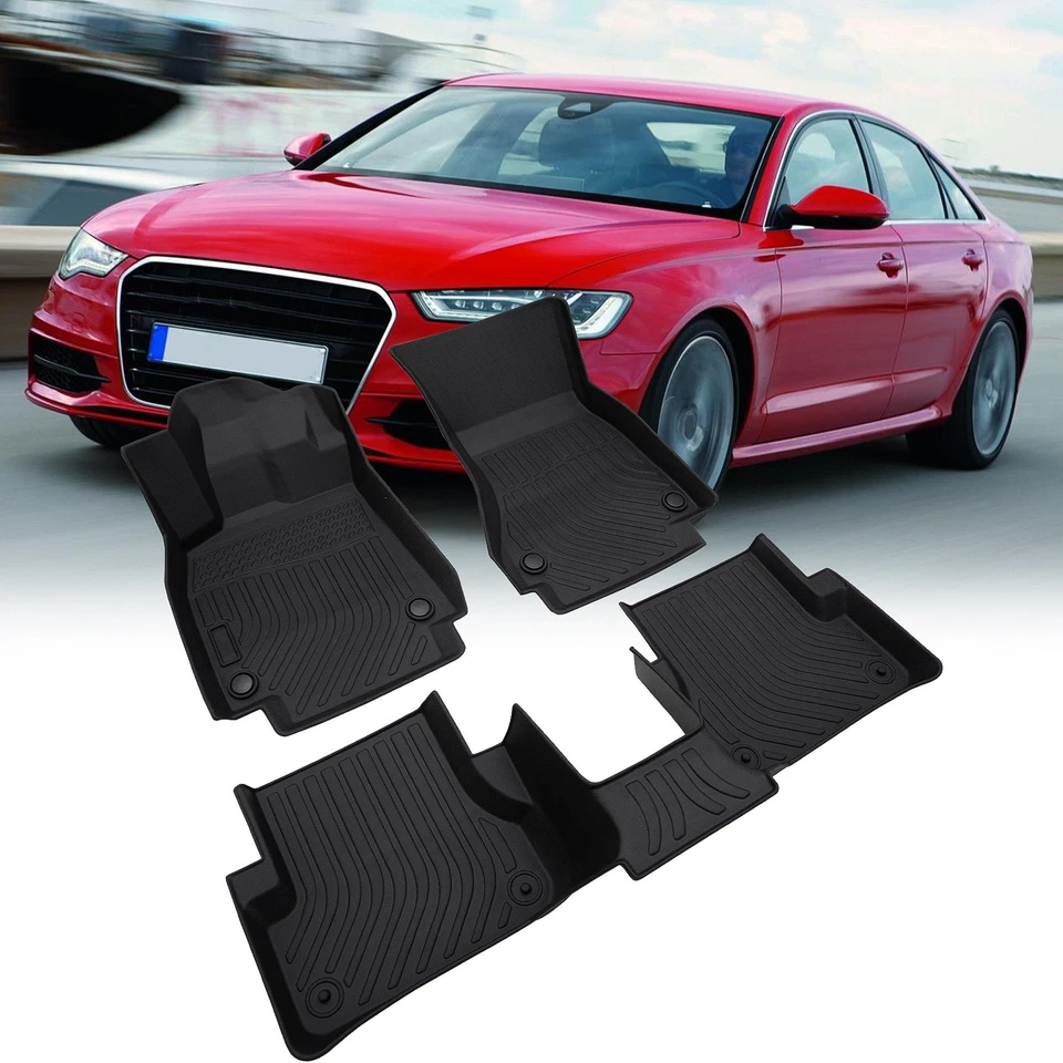 Premium Floor Mats Liner for 2012-2018 Audi A6 Quattro Black 4Pcs - Imagem 2 de 4