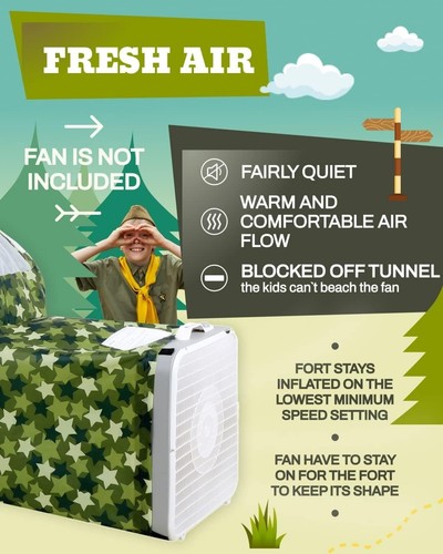 Skywin- Inflatable Tent for Kids (Camo Stars), 1 Pack, Camo With Door - Picture 2 of 5