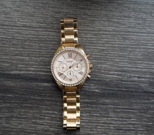 Fossil Chronograph Gold Case Gold Dial Gold Bracelet Analog Wristwatch