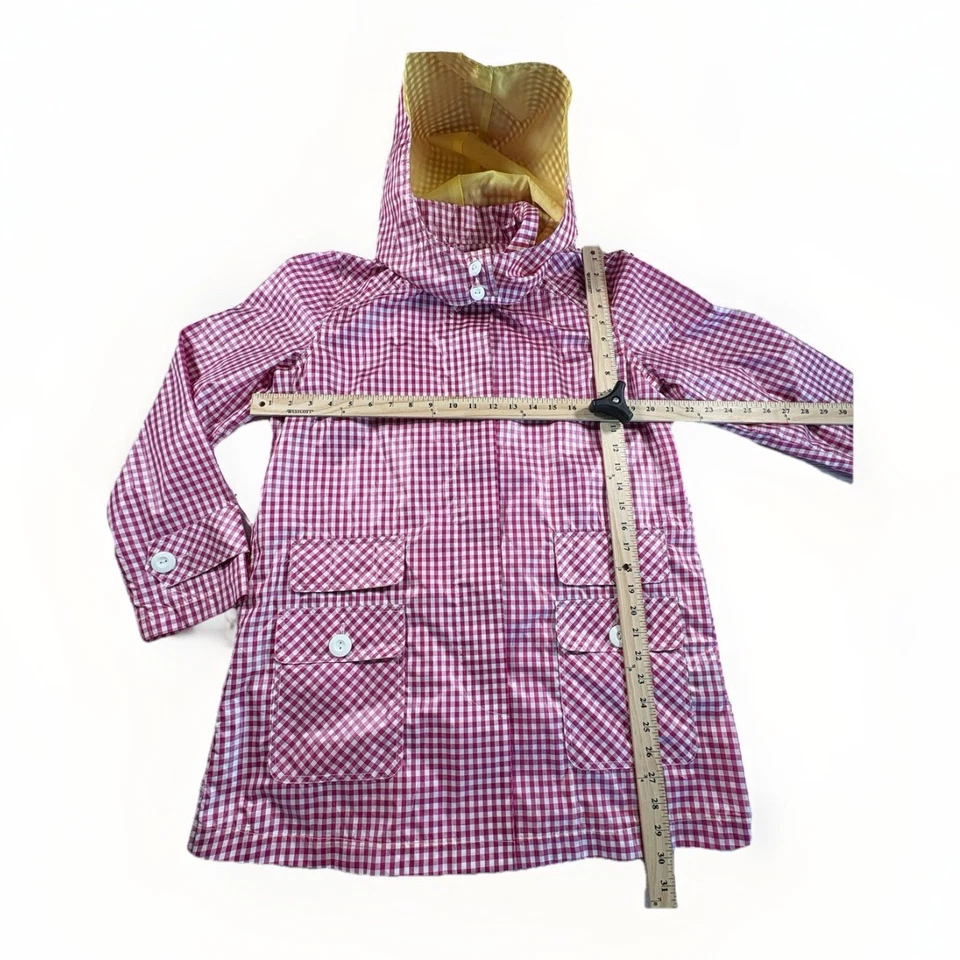 Ubu Jacket Womens M Pink Checkered Button Up Lightweight Rain Coat Lined (A26) - Image 2 of 4