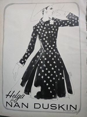 1969 Helga For Nan Duskin women's Dress fashion Art vintage ad