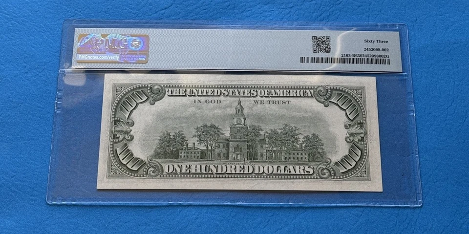 1963A $100 New York FRN. PMG Choice Uncirculated 63 Banknote. - Image 2 of 2