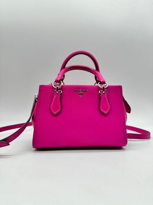 MICHAEL KORS Marilyn saffiano leather small satchel crossbody bag -Wild Berry~
