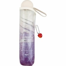 Wpc Tabisuru Cream Soda Umbrella Mini Purple Cherry Charm Folding Clear Ne