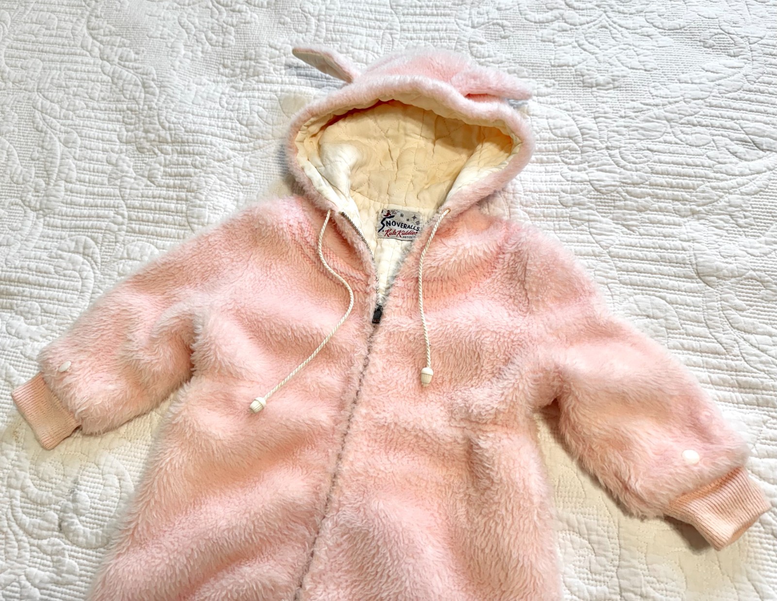 VTG 1950s Snoveralls by Kute Kiddies Pink Bunny Snow Suit Costume