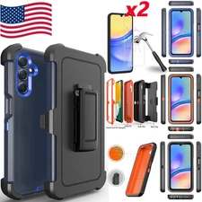 For Samsung Galaxy A15 5G Case+2xTempered Glass+Belt Clip Fits Otterbox Defender