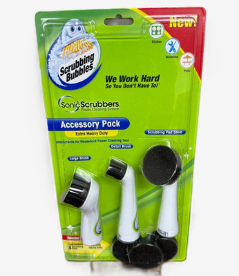 Windex Sonic Scrubbers Accessory Pack Extra Heavy Duty Brushes & Scrubbing Head