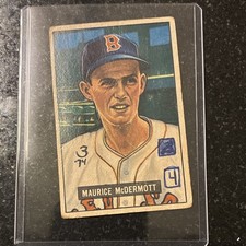 Bowman 1951 Maurice McDermott #16 Boston Red Sox Baseball Base Set Card