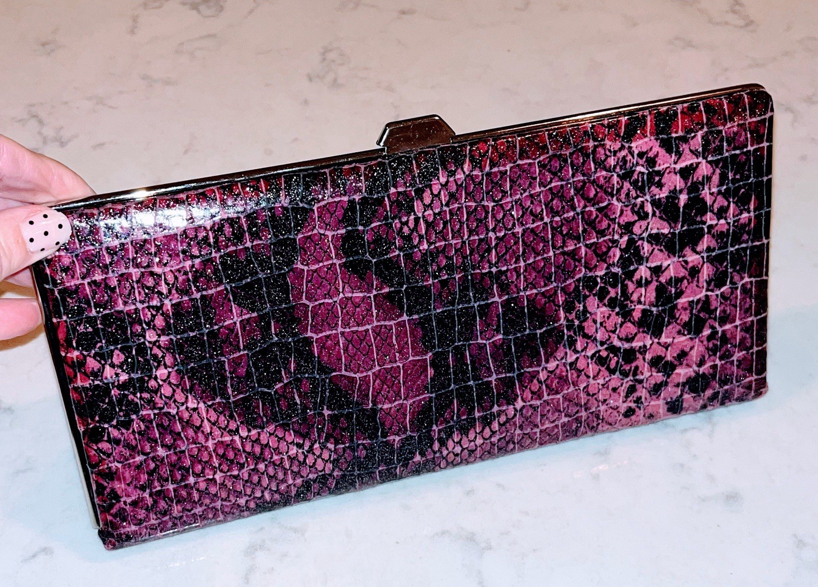 Snakeskin Pattern Clutch/Large Wallet - image 12