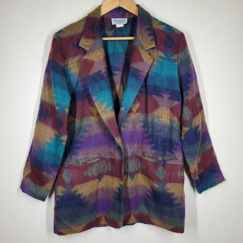 VETEMENTS Giacca blazer media vintage Michael K & Company Aztec singolo bottone