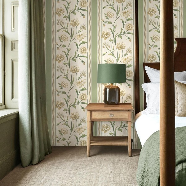 Belgravia 756 Tapete Blumen Creme GrüN FüR Flur Wohnzimmer Schlafzimmer-image