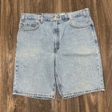Vintage Levi s 505 Jean Shorts Men s 38 Blue Light Wash Regular Fit Denim Y2K