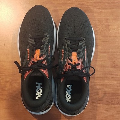 Brooks Ghost 16 Men's Running & Jogging Sneakers Black/Orange/White Lace-Up