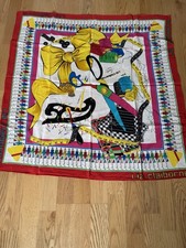 Rare Designer Fashion Logo Liz Claiborne Silk Multicolored Scarf Square 34