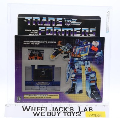 Soundwave AFA GRADED 80 Q w/ Rubsign 80/85/85 G1 Transformers 1984 Hasbro