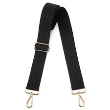 Wide Purse Straps Replacement Adjustable Crossbody Gold Hardware 3.8CM Black