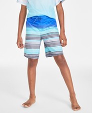Laguna Big Boys Sundown Stripe E Board Swim Trunks Ombre Spark Short Sleeve Sun