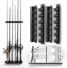 Wall Mount Fishing Rod Holder,Vertical Fishing Pole Storage Rack for Garage