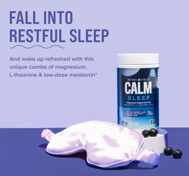 Mezcla de bebidas para dormir Natural Vitality Calm, melatonina y magnesio, bayas mixtas 4 oz Foto 3 de 4