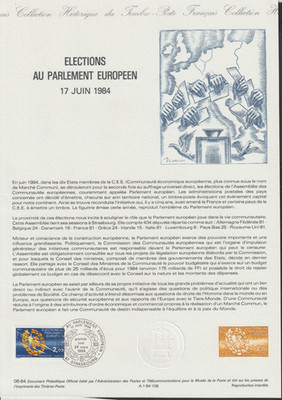 Frankreich - Offizielles Dokument - 1984 - Wahlen zum Europäischen Parlament - ER