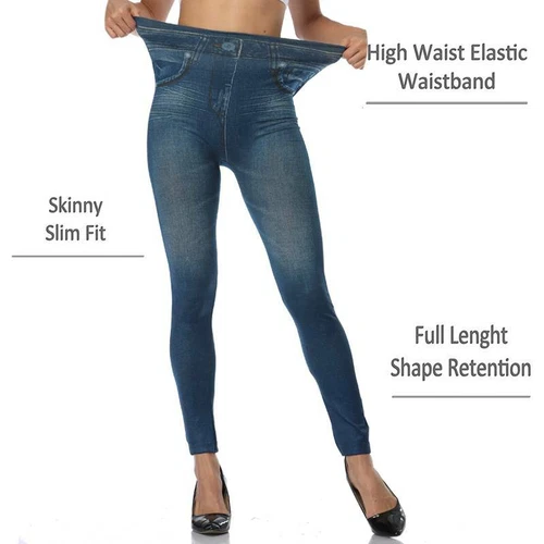 Pantalones de mezclilla elásticos cómodos elásticos para mujer que moldean el control de la barriga - Imagen 11 de 17