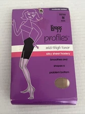 Leggs profiles mid-thigh toner pantyhose, color nude, size: Medium M, Free Ship