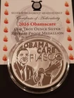 1 oz  Silver proof  2016 Obama Care Fiasco. 7 sins of obama coa 210  &box
