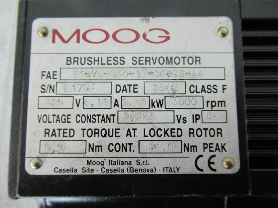 Moog FAE T1-V6-030-17-00-GS-A4 Servomotor Moog T1-V6-030-17-00-GS-A4 - Imagen 2 de 4