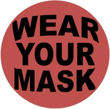 Wear Your Mask - 3 Pack Circle Stickers Decals 3" x 3" - Public Service PSA