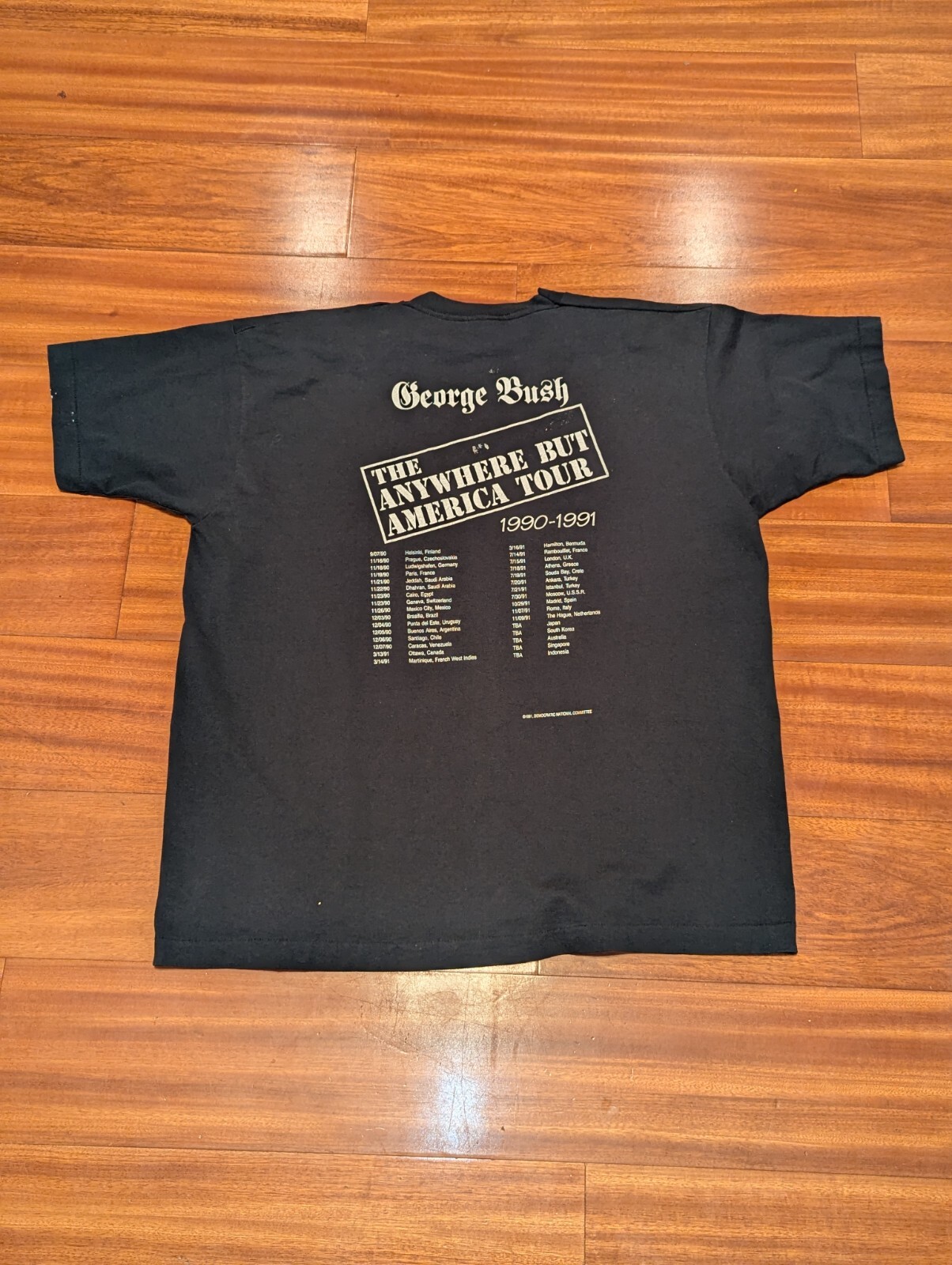 ALTRA Camicia divertente vintage George Bush 1991 Tour Recession taglia 2XL punto singolo politica