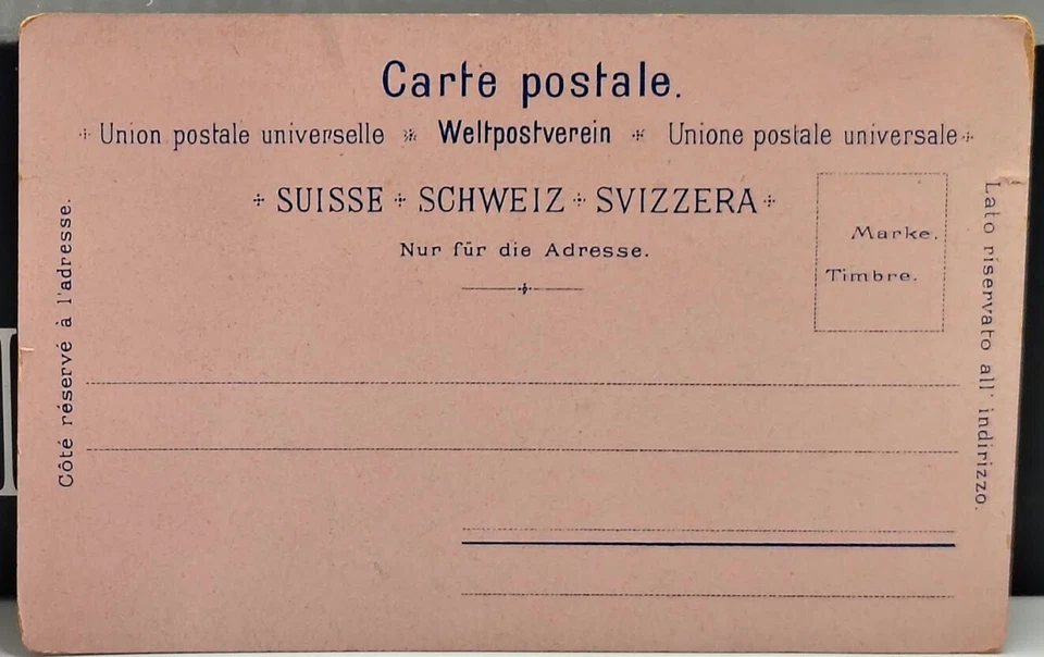 PC ~ 1890 ~ Saludo de LUCERN Suiza Antigua Lucerna Suiza Foto 2 de 2