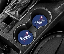 LOS ANGELES DODGERS Car Coaster Set (2) MLB WEST