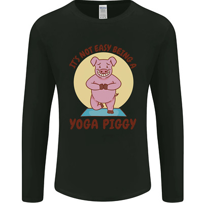 Es Ist Nicht Easy Being A Yoga Schweinchen Lustig Schwein Herren Langärmelig