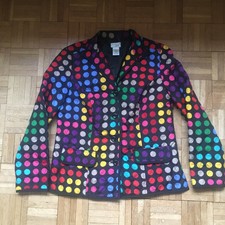 Quilted Bright Rainbow Polka Dot Ladies Jacket Size S
