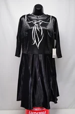 NWT Unique Vintage Trompe L'oeil Bow Tie Ricci Flare Dress Black 1X