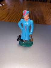 Barclay Lady In Blue Suit With Dog Village Accessory