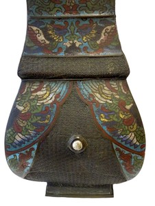 CLOISONNE Bronze VASE Antique CHINESE Fanghu