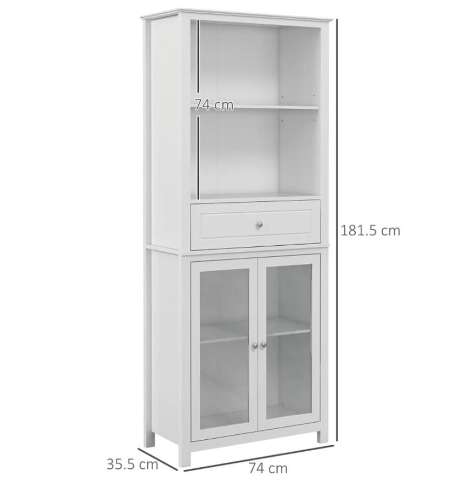 Tall Kitchen Storage Cupboard Pantry Larder Unit 2 Adjustable