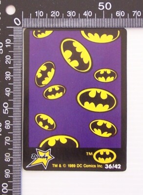 VINTAGE DANDY BUBBLE GUM 1989 DC COMICS BATMAN BAT SIGNAL STICKER SWAP ...