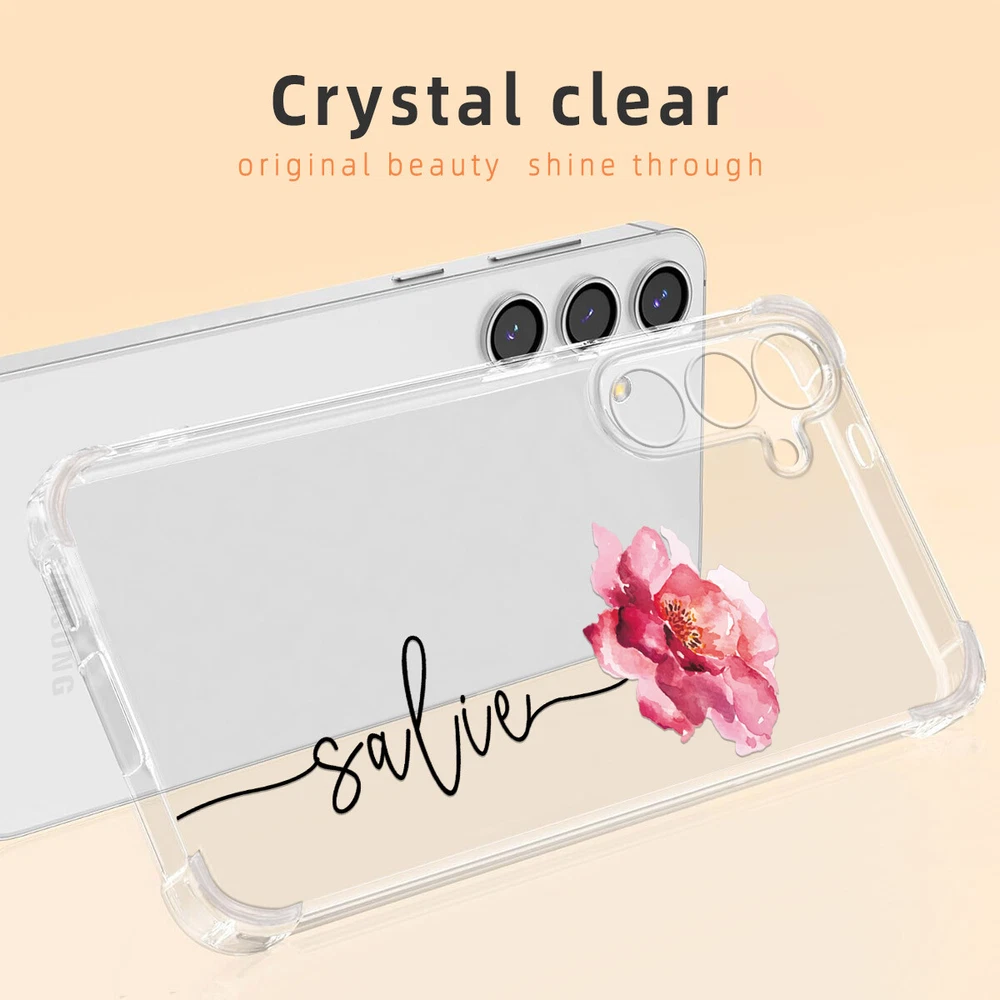 Phone Case For Samsung Galaxy S25 Ultra S24 A15 A16 A35 Personalised Clear Cover