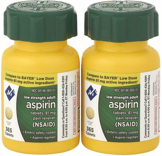 GENERIC LOW DOSE ASPIRIN 81mg 730 Tablets Heart Baby 2 365 MEMBER'S MARK tab 81 eBay