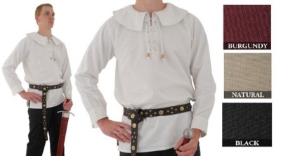 Large Round Collar Medieval Renaissance Shirt SCA LARP