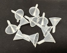 Lot of (60) Clear Mini Plastic Funnels, for Liquids, Perfume, and Essential Oils