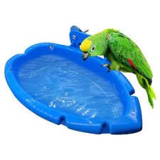 Pet Bird Baths Tub Feeder Bowl Basin Parrot Budgie Cage Hanging Bathing Box Toy