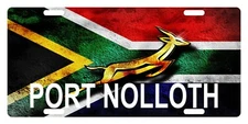 South Africa Flag License Plate African Springbok Emblem PORT NOLLOTH