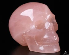 2.0" Rose Quartz Carved Crystal Skull,Realistic, Crystal Healing