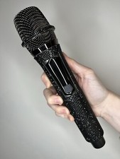 Black Rhinestone Wireless Karaoke Microphone Receiver System - Rechargeable
