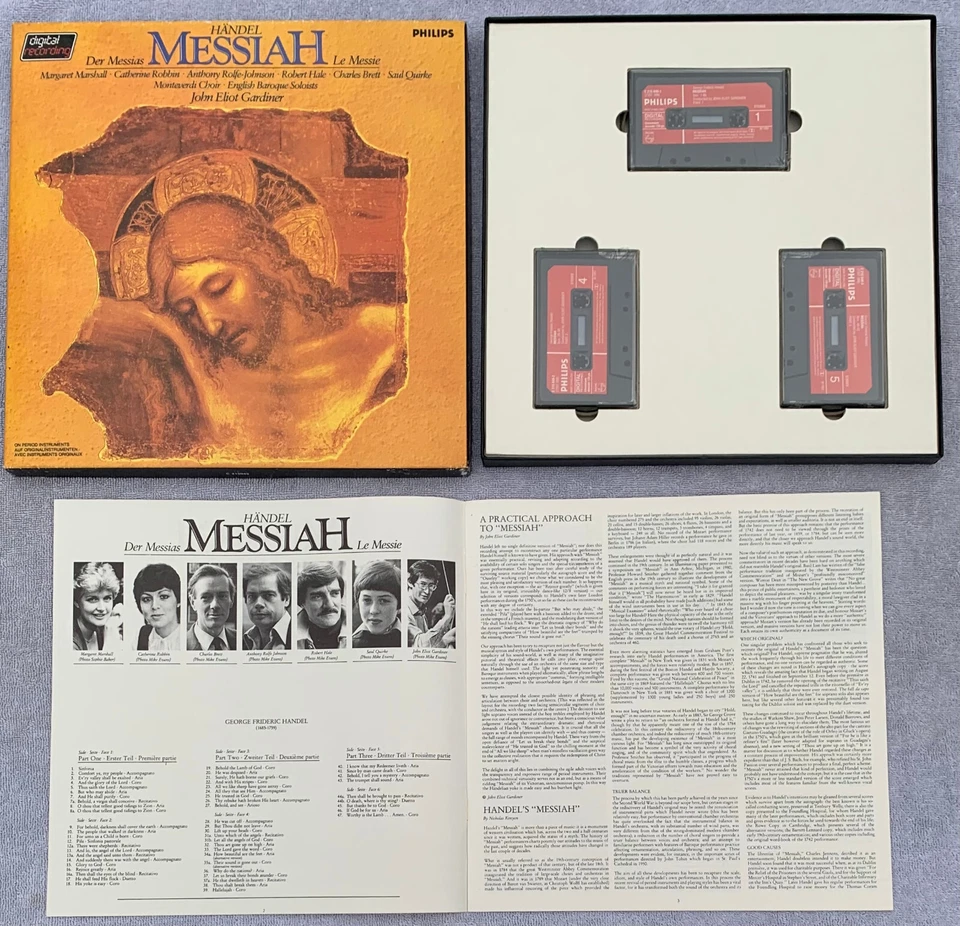 SEALED!! Handel's Messiah 3 Cassete Box Set John Eliot Gardiner Moneverdi Choir - Image 2 of 2