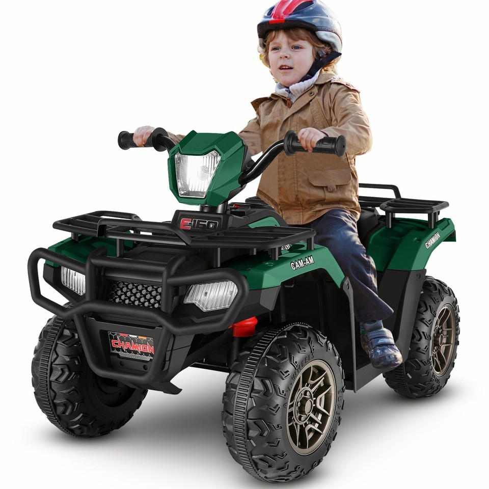 12V Kids Ride On ATV - Army Green with High/Low Speed